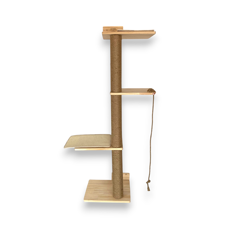 Árbol Rascador Para Gatos Salina Con Estructura De Suelo Y Sistema Anticaída Althea Living 127x60x27cm_0