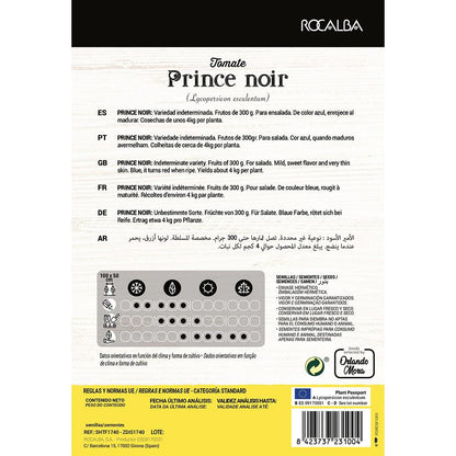 Coleção de sementes de tomate Prince Noir