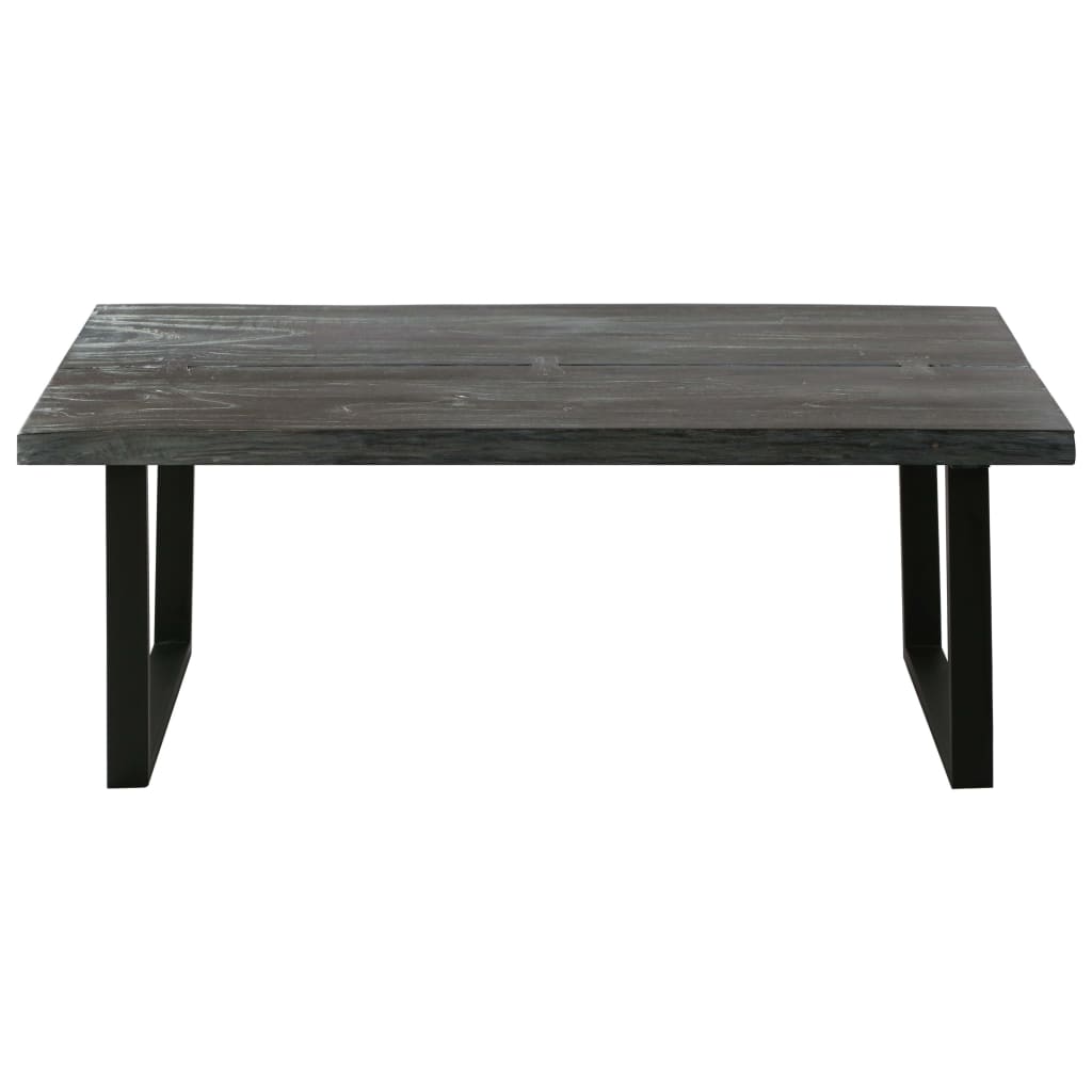 Mesa De Centro De Madera Maciza De Mindi Gris 102x56x41 Cm_0