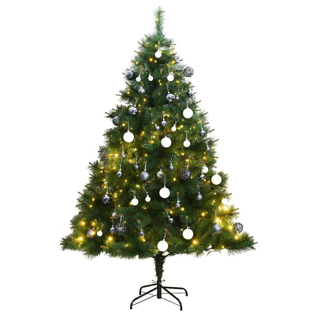 Vidaxl Árbol De Navidad Artificial Con Bisagras 300 Led Y Bolas 240 Cm_0
