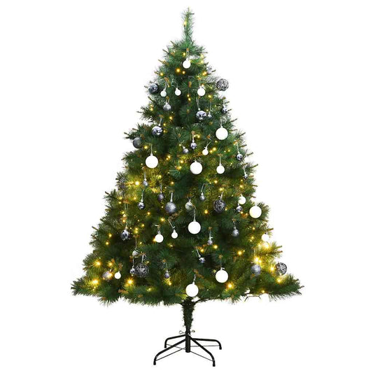 Vidaxl Árbol De Navidad Artificial Con Bisagras 300 Led Y Bolas 240 Cm_0