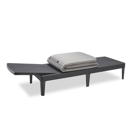 Keter Tumbona De Jardín Con Cojín Jaipur Piscina Terraza Resina Grafito Anxpxal Cm 58x187,5x29_2