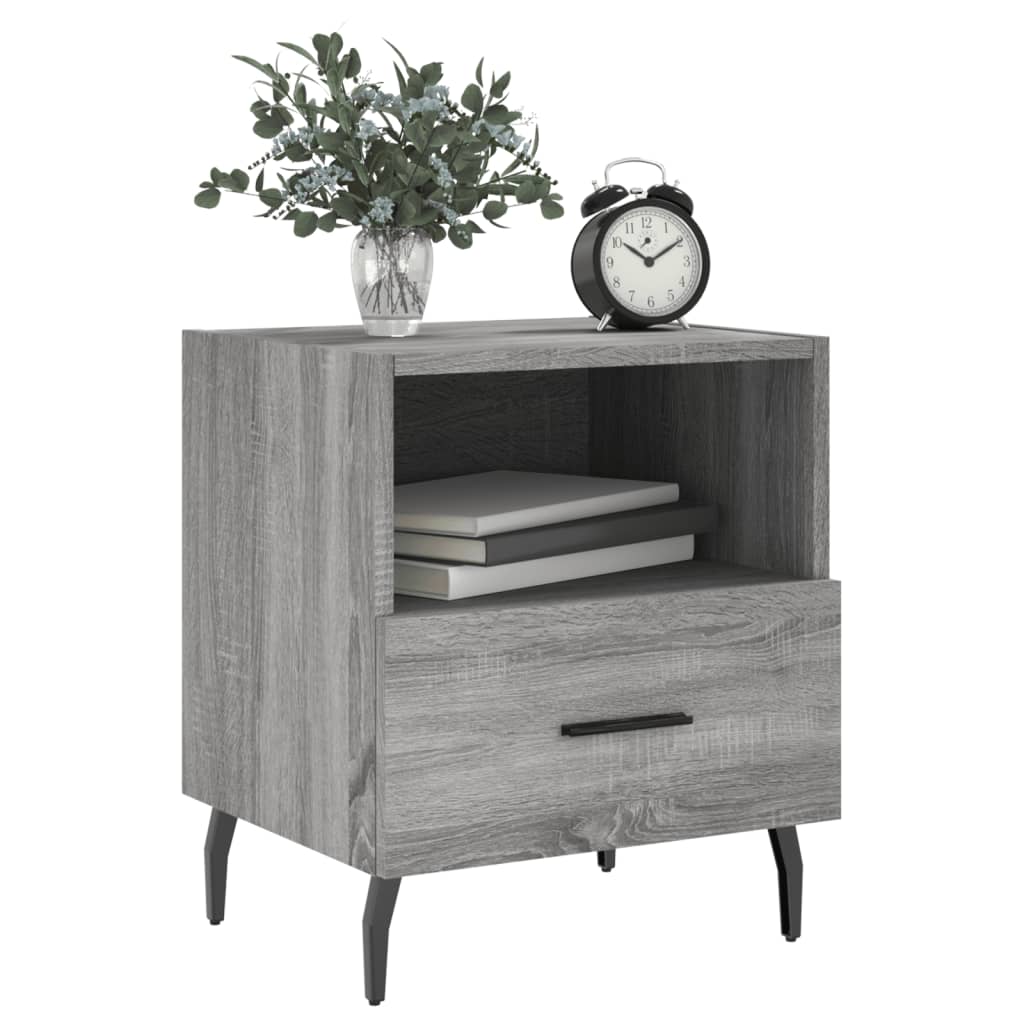 Mesitas Noche 2 Uds Madera Ingeniería Gris Sonoma 40x35x47,5 Cm_2