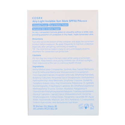 Airy-Light Invisible Sun Stick Cosrx 19g