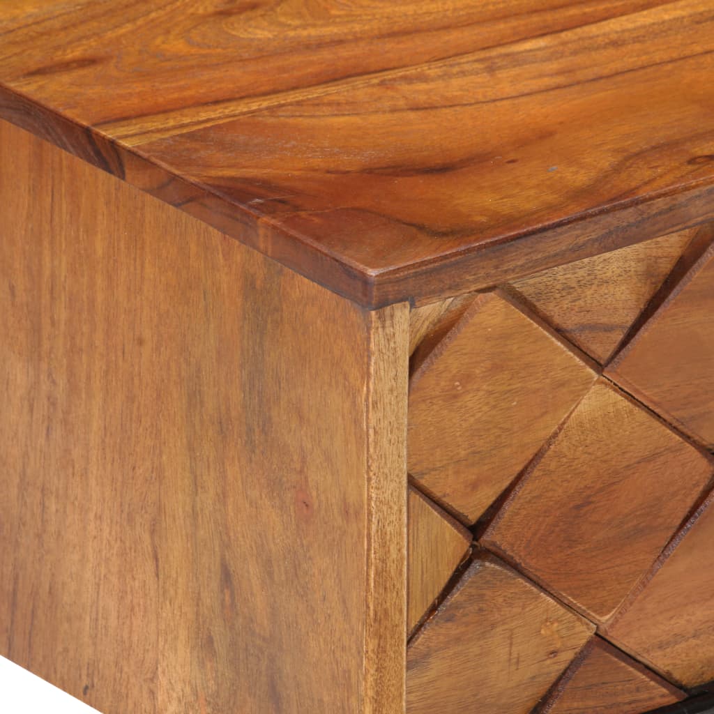Mesa De Centro De Madera Maciza De Acacia 68x68x38 Cm_2