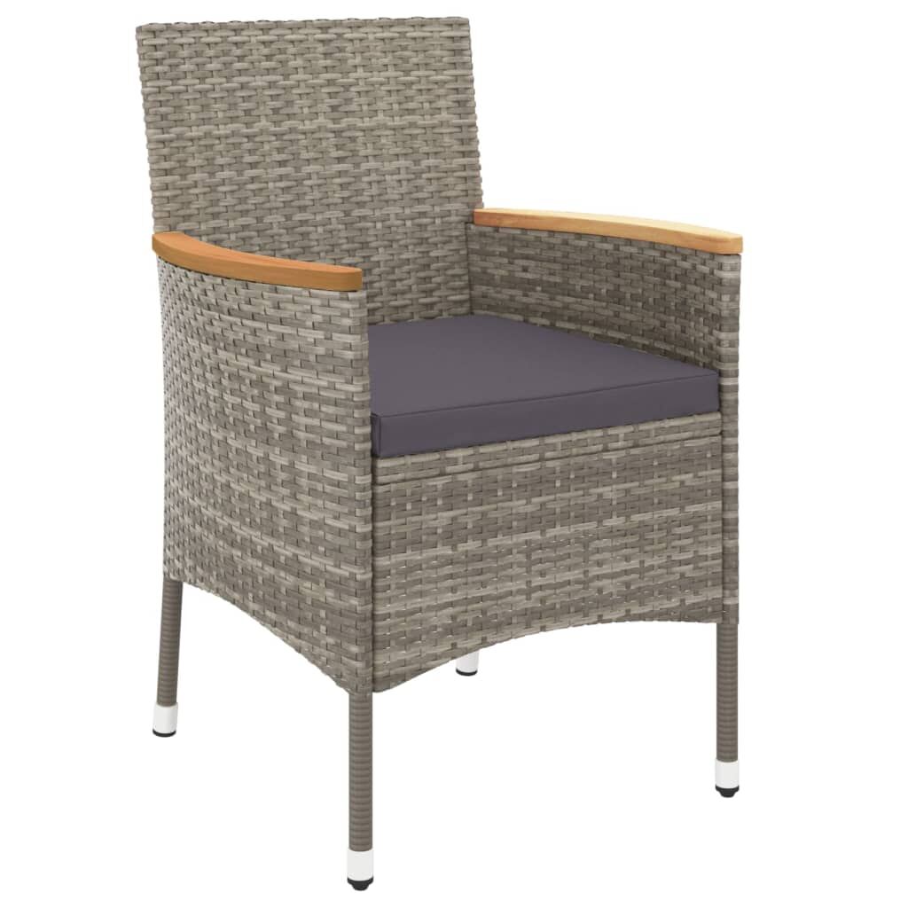 Vidaxl Set Comedor De Jardín 5 Piezas Con Cojines Ratán Sintético Gris_3