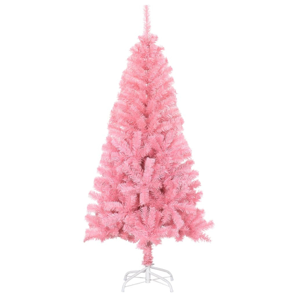 Vidaxl Árbol De Navidad Artificial Con Soporte Pvc Rosa 150 Cm_1