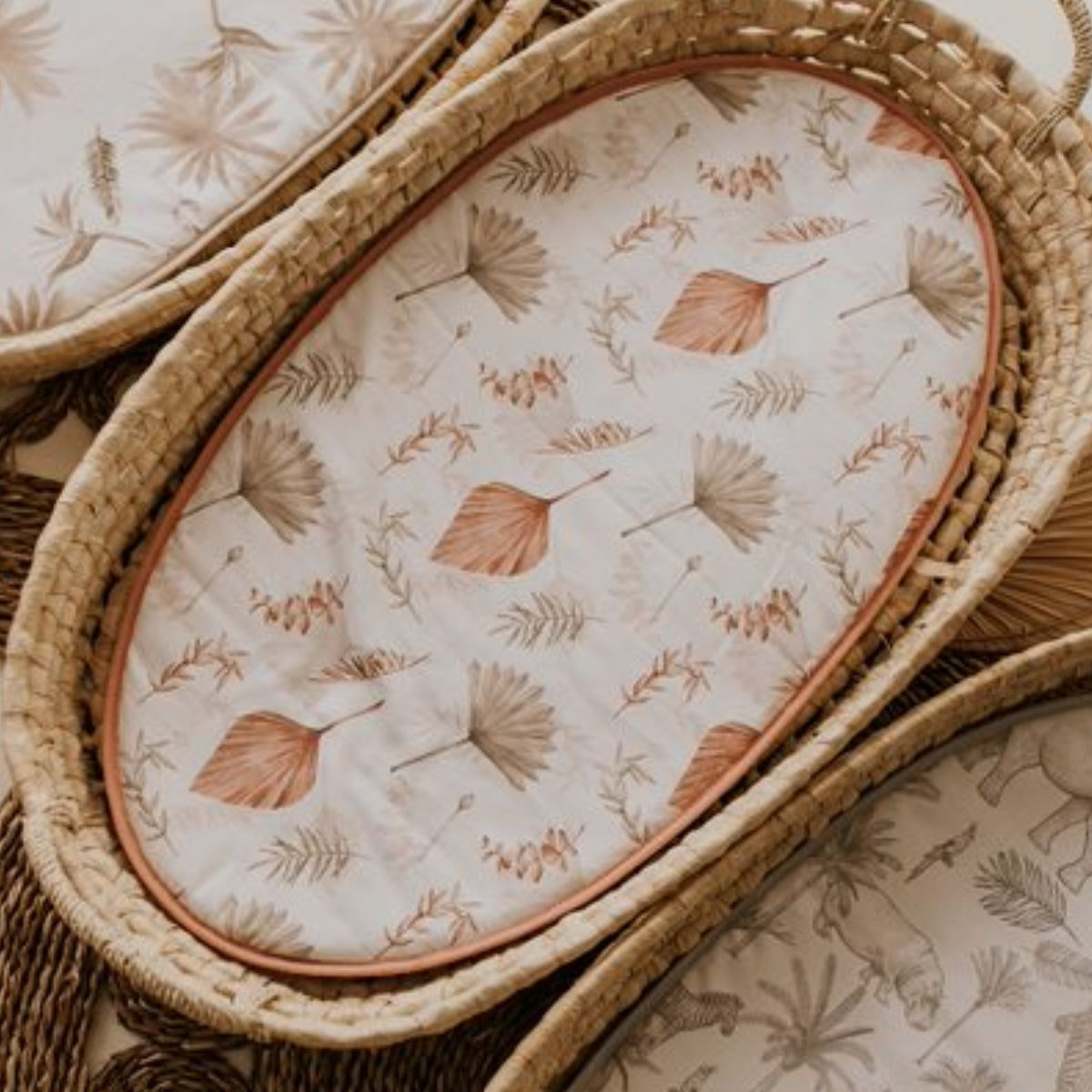 Pack 2 Bajeras Capazo Algodón Satinado 80x35 Boho Rusty_3