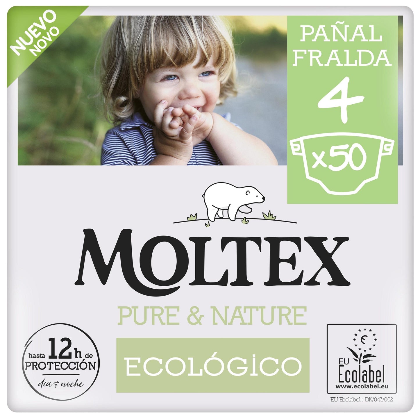 Fraldas Moltex Pure &amp; Nature T4 (9-15 kg), 50 unidades