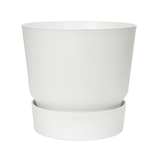 Vaso Elho Branco Greenville 18 cm com Pires Integrados