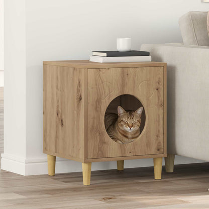 Casa Para Gatos Roble Artesanal 42,5 X 40 X 53 Cm_1
