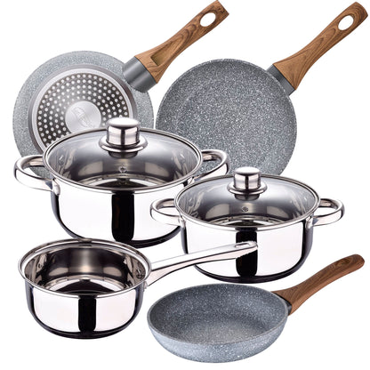 Bateria De Cocina San Ignacio Cassel De Acero Inoxidable Con Juego De Sartenes (22/24/26 Cm) San Ignacio Daimiel En Aluminio Forjado