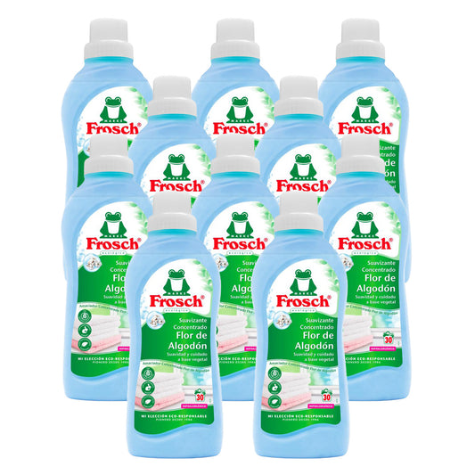 Embalagem de 10 amaciadores Frosch Cotton Flower 750 ml