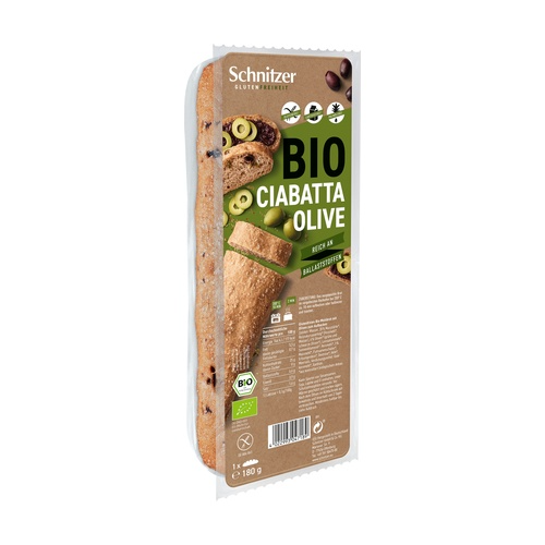 Pão ciabatta sem glúten azeitonas schnitzer 180 g
