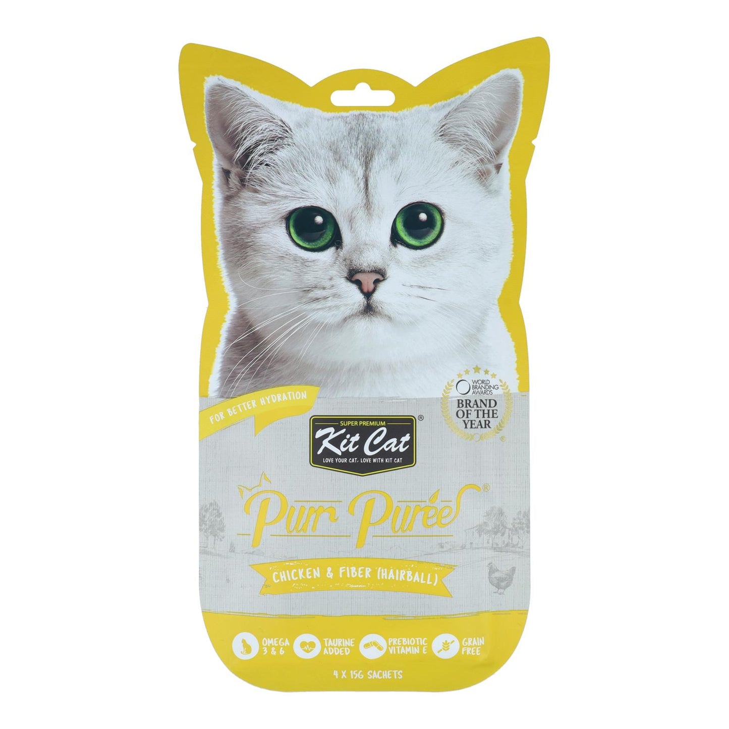 PurrPuree Cat Kit - Frango e Fibra 60g Snack cremoso para gatos