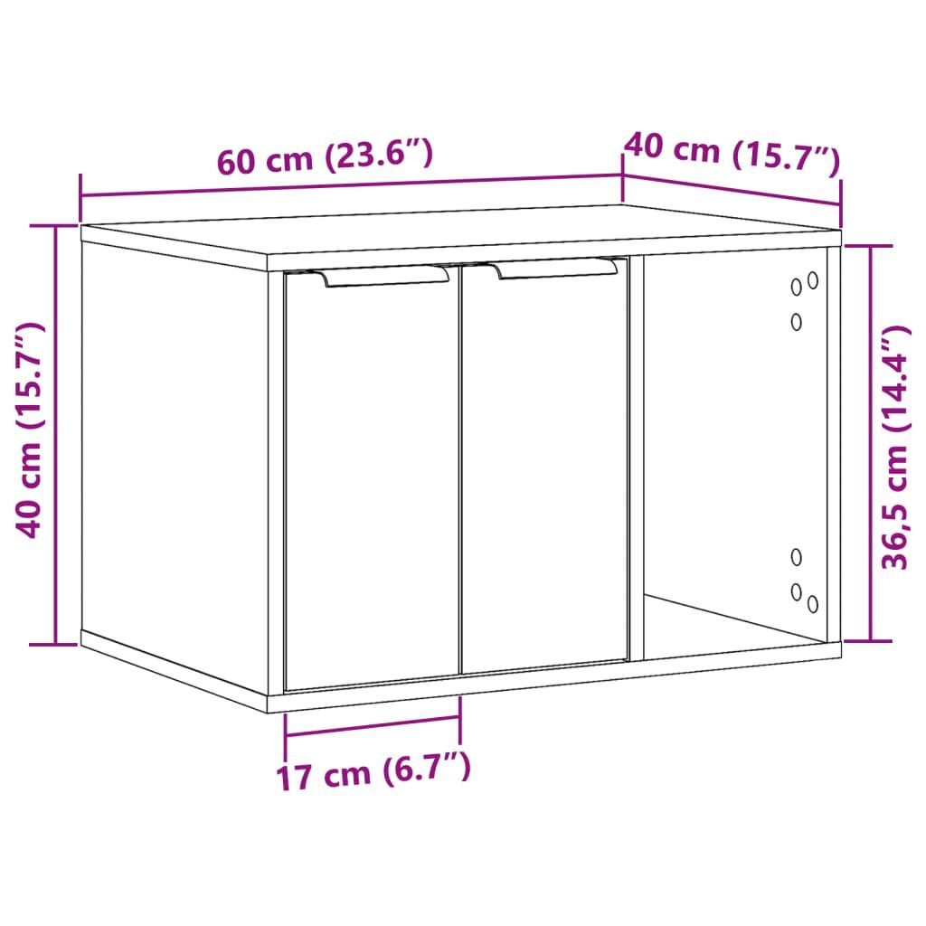 Vidaxl Mueble Arenero Para Gatos Madera Ingeniería Marrón 60x40x40 Cm_2