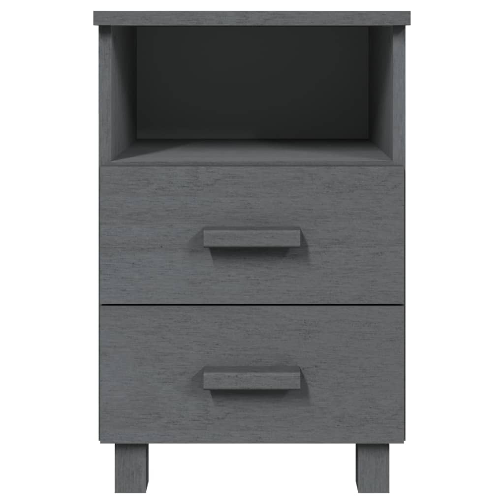 Mesitas Noche 2 Uds Hamar Pino Macizo Gris Oscuro 40x35x62 Cm_2