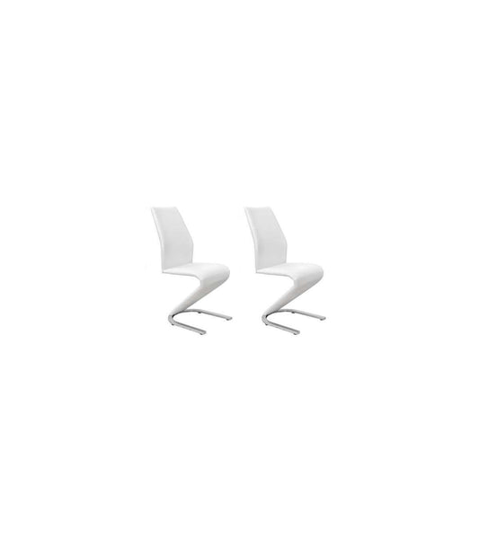 Pack De 2 Sillas Unique Tapizadas En Tejido Pu Blanco, 100cm(alto) 43cm(ancho) 62cm(largo)_0