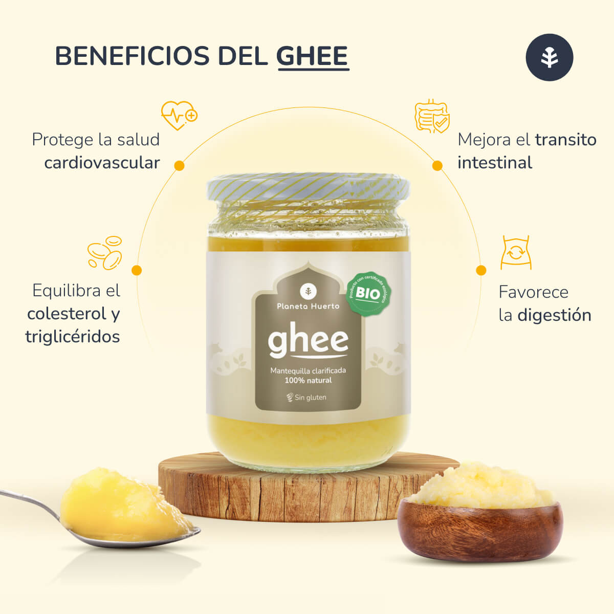 Embalagem de 2 Manteigas Clarificadas Ghee ECO Planeta Huerto 500 g