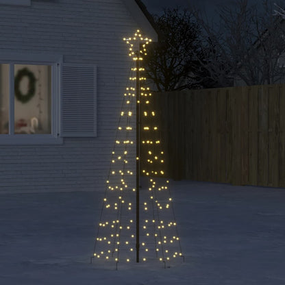 Árbol De Navidad Led Con Estacas 220 Led Blanco Cálido 180 Cm_1