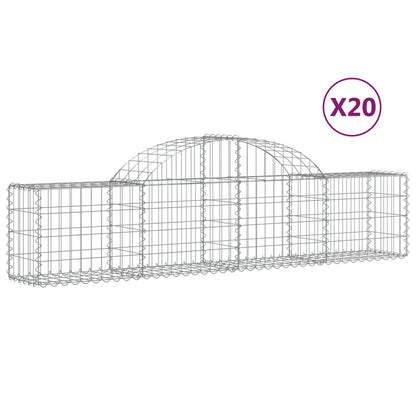 Cestas De Gaviones 20 Uds Forma De Arco Hierro 200x30x40/60 Cm_0