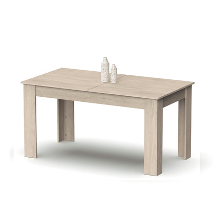 Mesa Comedor Extensible, Salón O Cocina Hasta 10 Personas 77x140-195x80 Cm, Diseño Moderno, Briebe, Opal, Madera_0