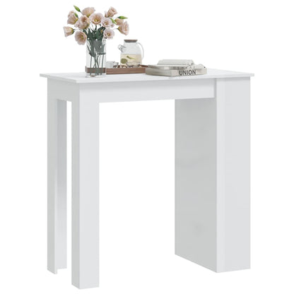 Mesa Bar Con Estante Almacenaje Blanco Brillo 102x50x103,5 Cm_2
