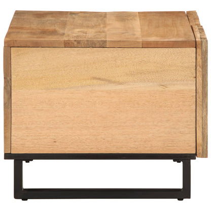 Mesa De Centro De Madera Maciza De Mango Rugosa 80x51x40 Cm_1