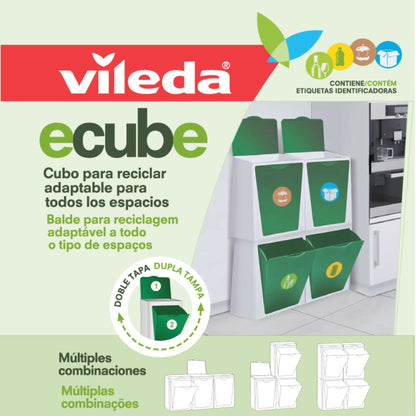 Ecube - 2 Cubos Modulables De Reciclaje Vileda 10l/ud_1