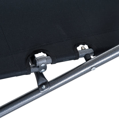 Outsunny Tumbona Reclinable Y Plegable Con Respaldo Ajustable 135x60x89 Cm Negro_3