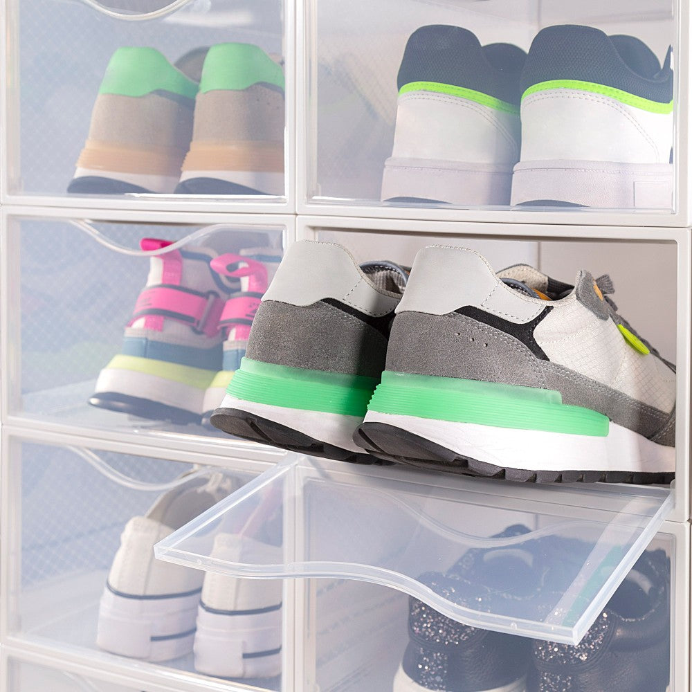 Pack 12 Cajas Zapatos Plástico Apilables Y Antivuelco Max Home_5