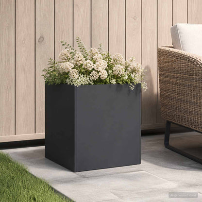 Macetero De Jardín Negro 35 X 35 X 35 Cm Acero Laminado En Frío_1