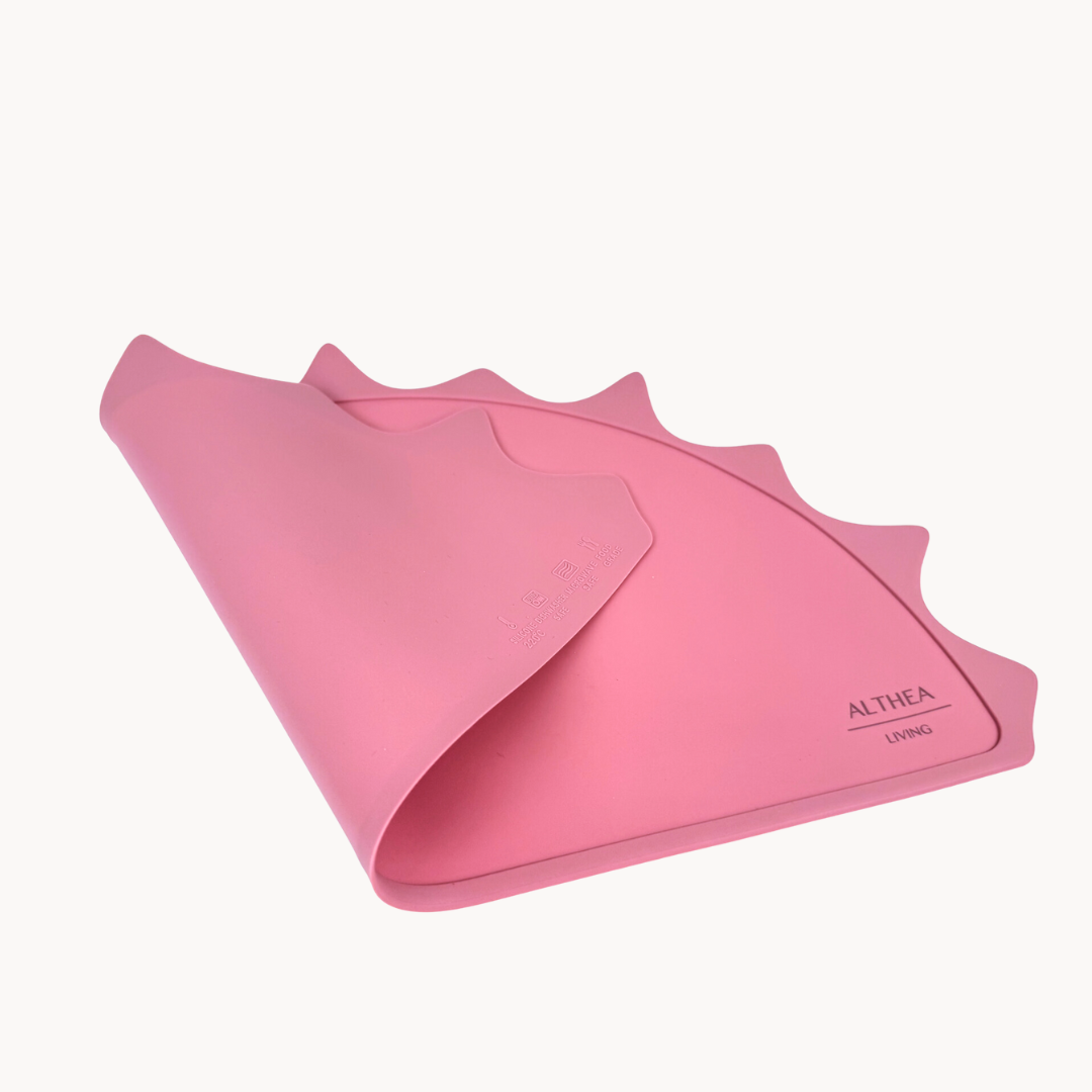 Vajilla De Silicona Orgánica - 15 Piezas - Rosa Profundo.