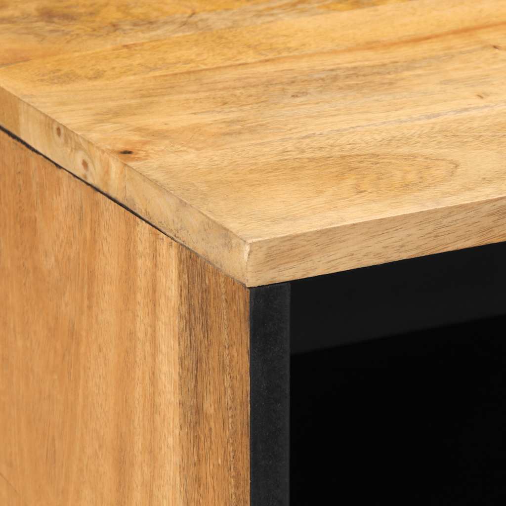 Mesita De Noche Madera Maciza De Mango 50x33x60 Cm Marrón_4