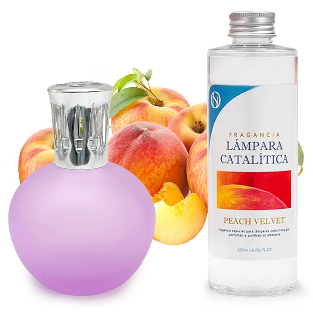 Lámpara Catalítica Fucsia Mate + Fragancia Peach Velvet 500 Ml - Elimina Malos Olores, Impurezas Y Perfuma_0