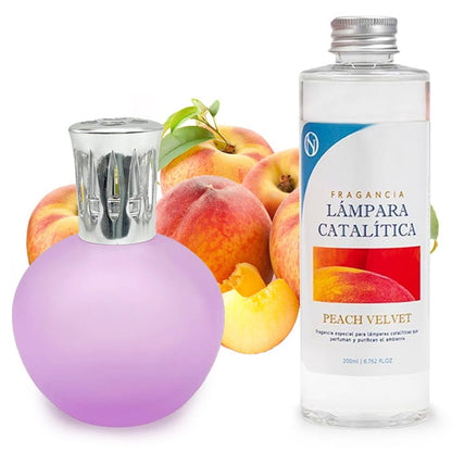 Lámpara Catalítica Fucsia Mate + Fragancia Peach Velvet 500 Ml - Elimina Malos Olores, Impurezas Y Perfuma_0