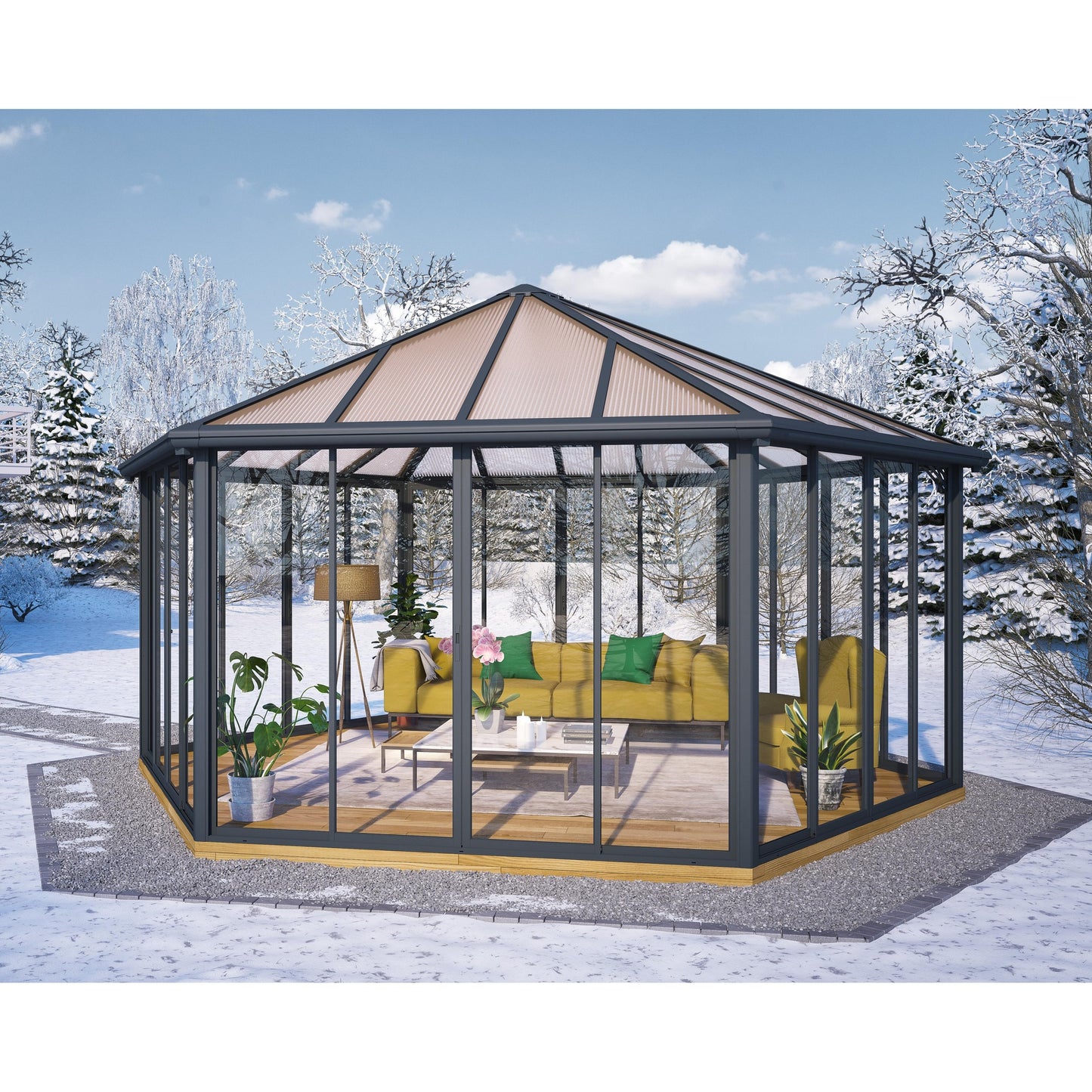 Gazebo hexagonal fechado Garda 