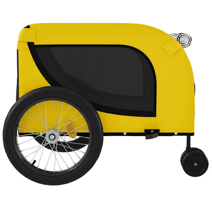 Remolque Bicicleta Mascotas Hierro Tela Oxford Amarillo Negro_5
