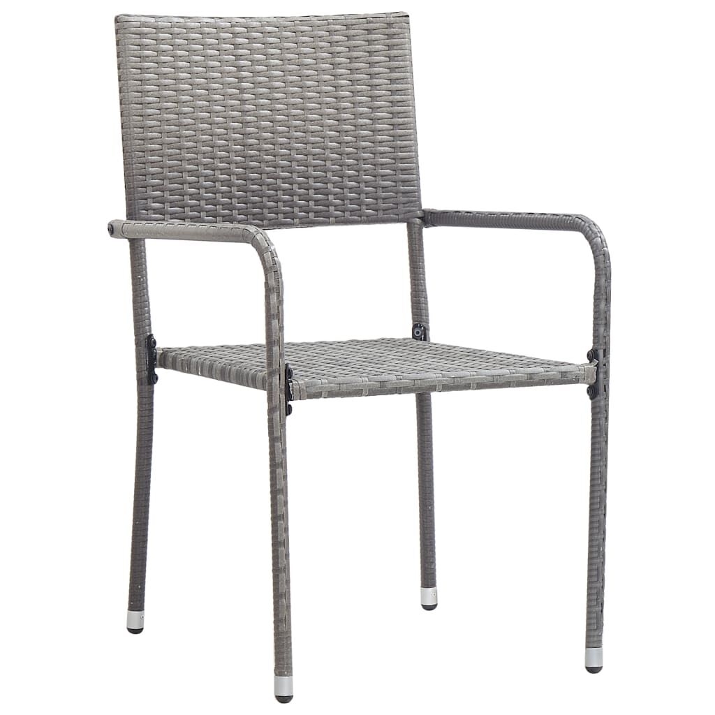 Vidaxl Juego De Comedor Para Jardín 5 Piezas Ratán Sintético Gris_3