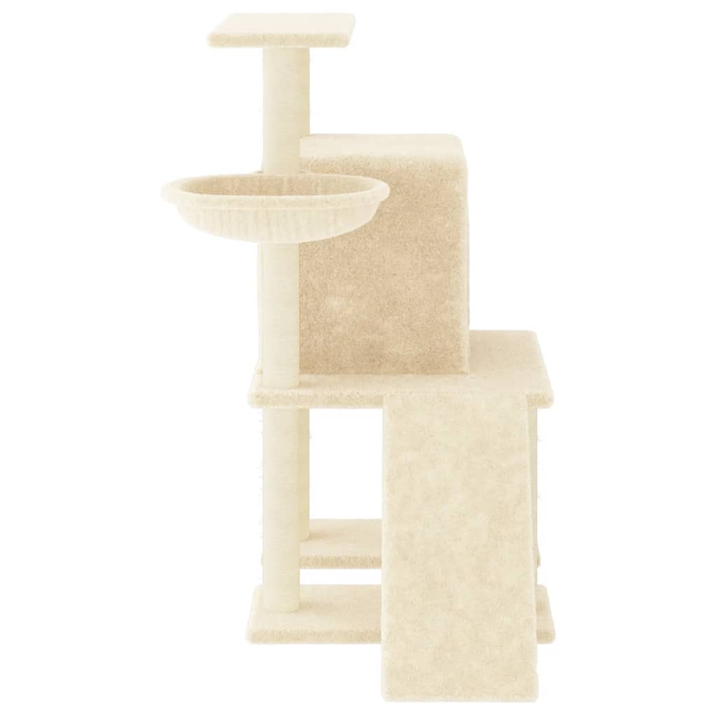 Rascador Para Gatos Con Postes De Sisal Color Crema 96,5 Cm_3