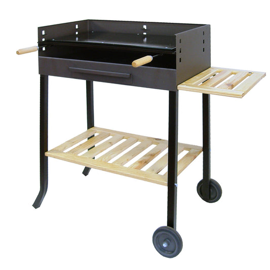 Grelhador Imex El Zorro com chapa esmaltada e tabuleiro em madeira