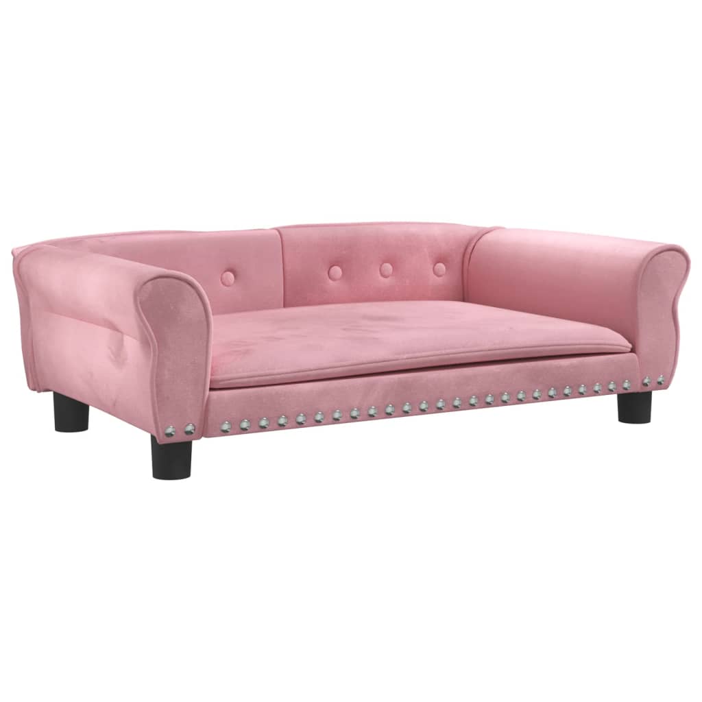 Cama Para Perros De Terciopelo Rosa 95x55x30 Cm / Vetonek_0