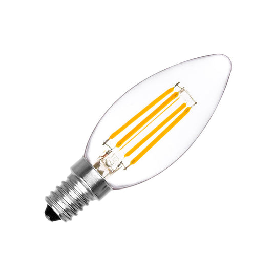 Bombilla Vela Filamento Led E14 Cob 4w, Blanco Frío_0