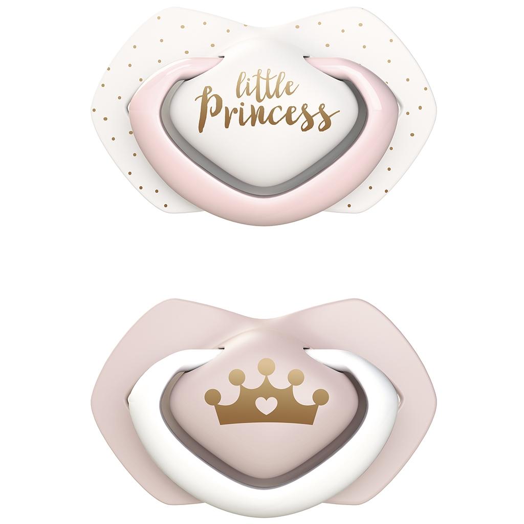 Pack de chupetas de silicone rosa Royal Baby da Canpol Babies (2 unidades)