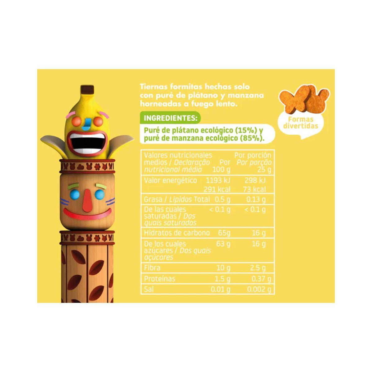Snack de Maçã e Banana Biológico 25g, Triboo