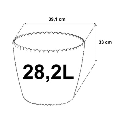 Maceta Redonda 28,2l Prosperplast Splofy De Plastico En Color Antracita, Ø39,1 X 33 Cm