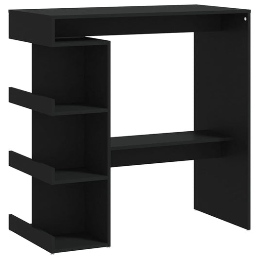 Mesa Bar Estante Almacenaje Contrachapada Negro 100x50x101,5 Cm_0