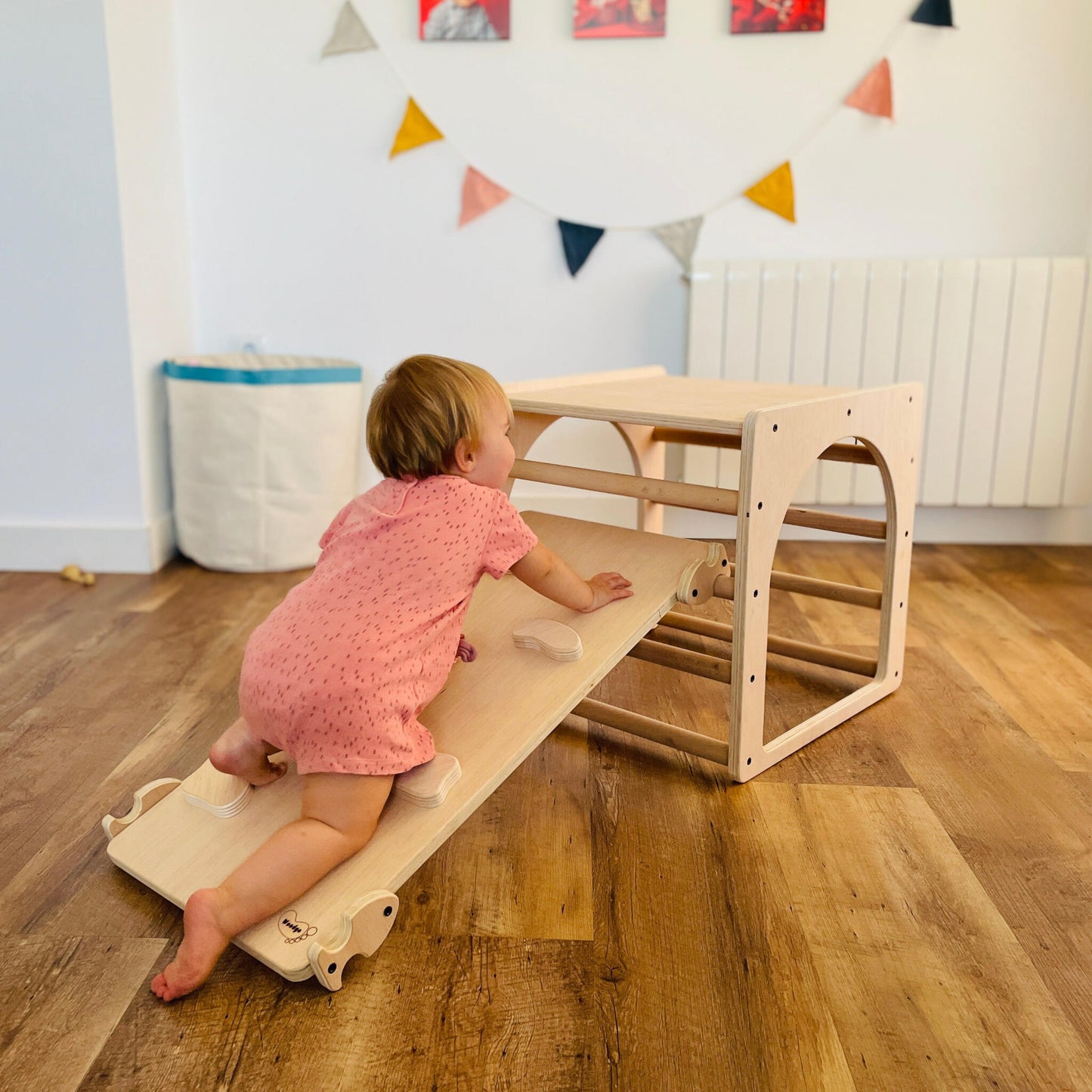 Cubo De Escalada/aprendizaje Pikler De Madera + Rampa Presas. Med: 50 X 50 X 50 Cm. Cunkrl0011. Woodgo._5