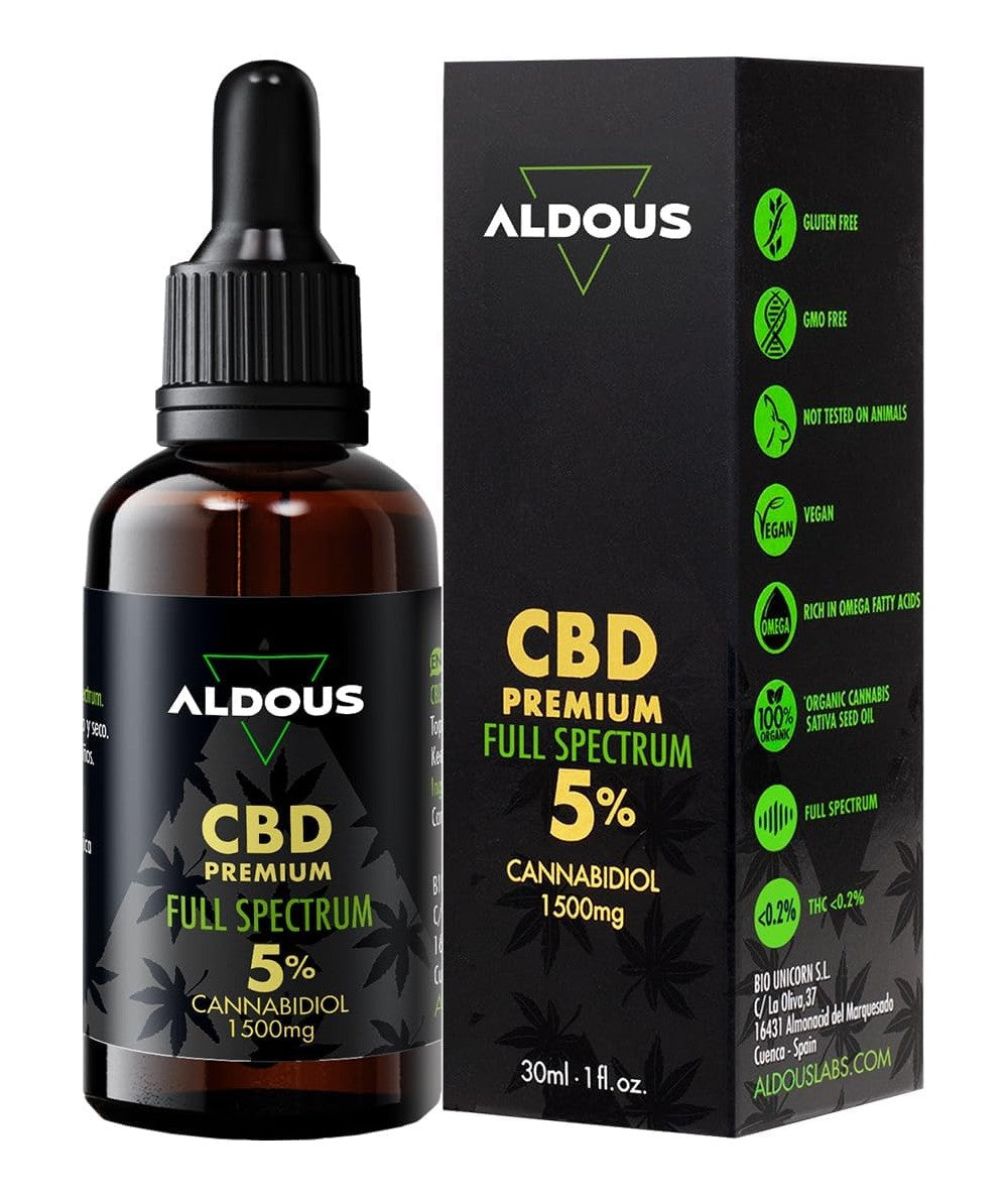 Auténtico CBD Oil 5% Full Spectrum, 30 ml. Aldous Labs
