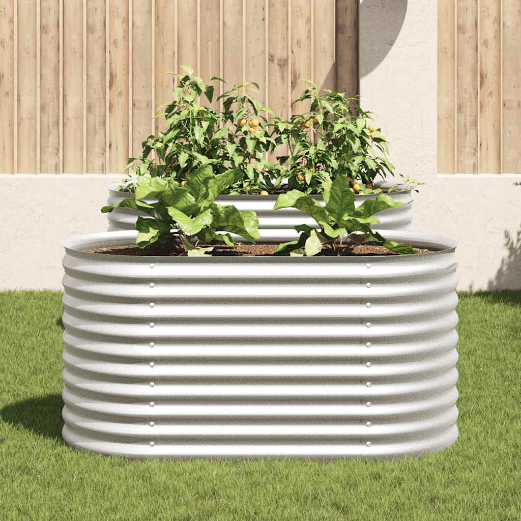 Arriate De Acero Galvanizado Plateado 160x80x81 Cm_2